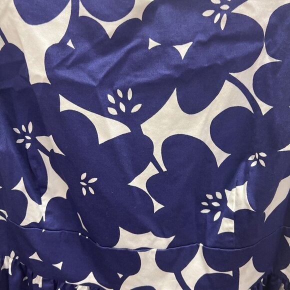 Boden Marilyn Fit and Flare Dress Blue & White Print 14R - Picture 2 of 9